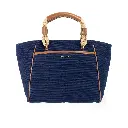 Michael Kors - Talia Small Navy Cotton Canvas Tote Crossbody Purse