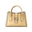 Gabby Small Camel Faux Leather Top Zip Satchel Crossbody Bag