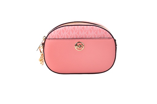 [BG 4291201] Jet Set Glam Tea Rose Leather Oval Crossbody Handbag Purse