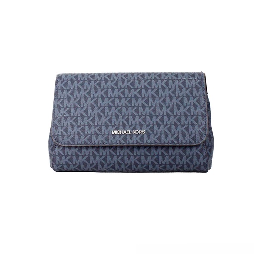 [BG 4383276] Jet Set Medium Navy Blue PVC Convertible Pouchette Crossbody Bag