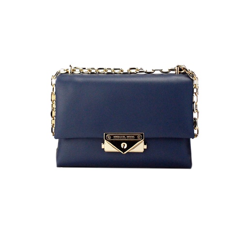 [BG 4393795] Cece Small Navy Vegan Leather Convertible Flap Crossbody Bag