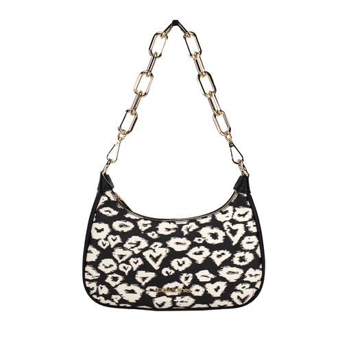 [BG 4404010] Cora Medium Heart Print PVC Zip Pouchette Crossbody Bag