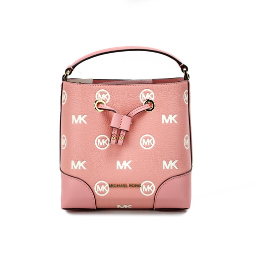 [BG 4384748] Mercer Small Primrose Embossed Drawstring Bucket Messenger Bag