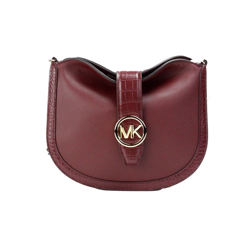 [BG 4383243] Gabby Small Dark Cherry Leather Foldover Hobo Crossbody Bag