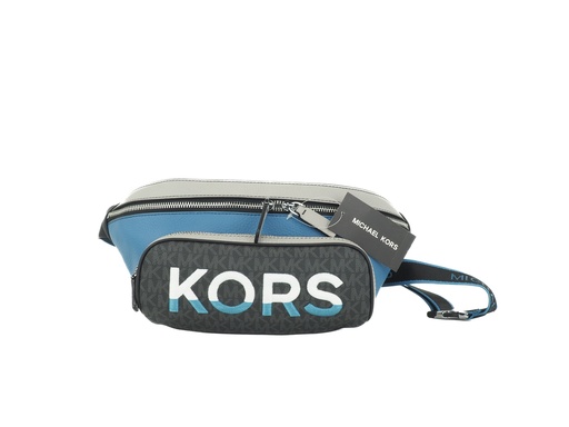 [BG 4187293] Cooper Large Blue Multi Leather Embroidered Logo Utility Belt Bag