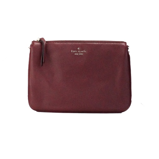 [BG 4413874] Jackson Cherrywood Leather Triple Gusset Crossbody Handbag Purse