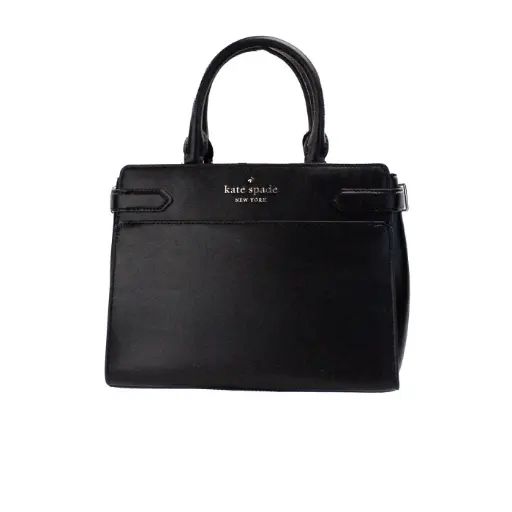[BG 4414764] Staci Medium Black Saffiano Leather Crossbody Satchel Bag Handbag