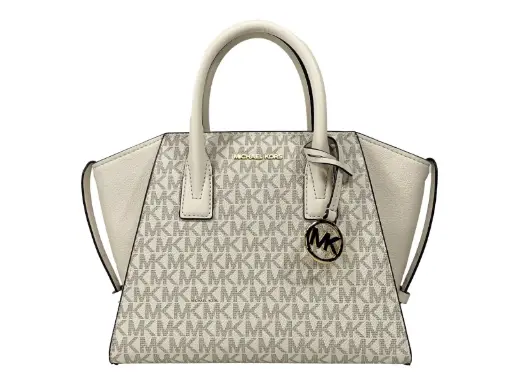 [BG 6167244] Avril Small Leather Top Zip Satchel Crossbody Bag Cream