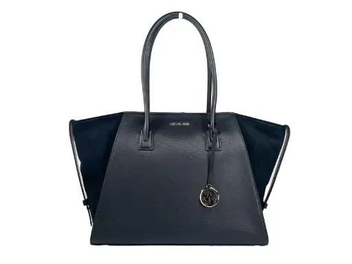 [BG 6201560] Avril XL Suede Leather Top Zip Satchel Bag Black