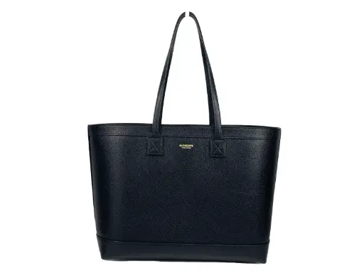 [BG 6373662] Medium Grainy Leather Black Tote Bag Purse