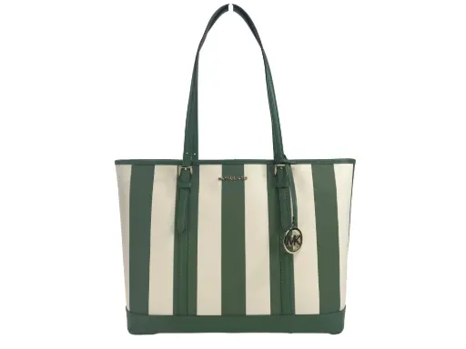 [BG 4418566] Jet Set Travel Large TZ Shoulder PVC Tote Bag Purse Fern Green
