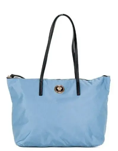 [BG 2047321] Portuna Medusa Medium Cornflower Blue Nylon Leather Tote Bag Purse