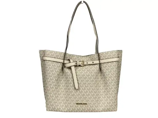 [BG 6260395] Emilia Large Signature PVC Tote Bag Purse Light Cream