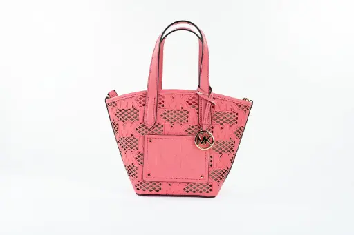 [BG 4391074] Kimber Small Tea Rose Leather 2-in-1 Zip Tote Messenger Bag Purse