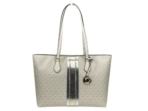[BG 6165024] Sheila Large Tote Purse Bag Pale Gold