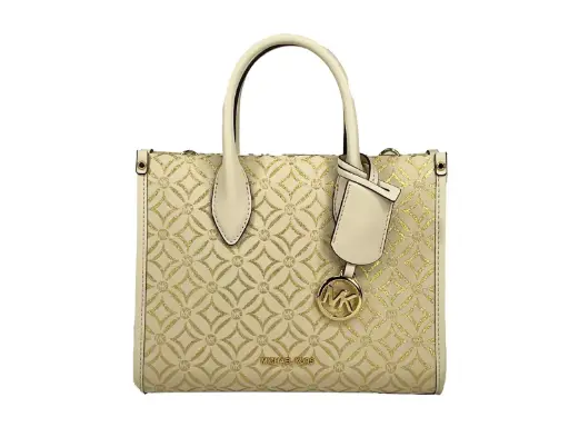 [BG 6167484] Mirella Small Top Zip Crossbody Tote Bag Creme
