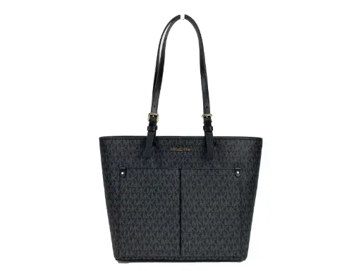 [BG 6270994] Jet Set Medium Black Double Pocket Tote Bag