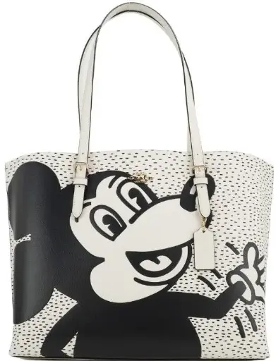 [BG 1554066] (C6978) Mickey Mouse X Keith Haring Mollie Large Leather Shoulder Tote Bag