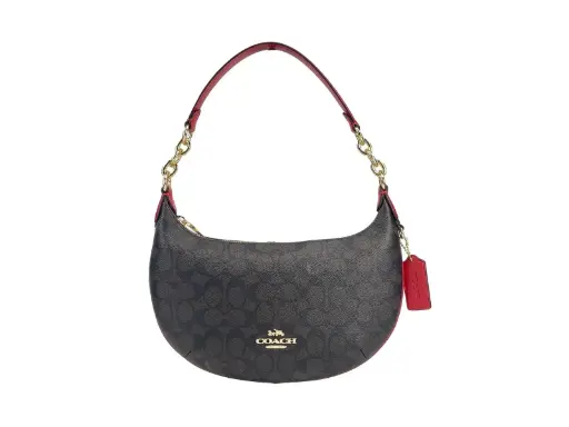 [BG 6715172] Payton Signature PVC Leather Shoulder Bag Brown Red