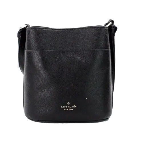 [BG 4416901] Leila Small Black Pebbled Leather Bucket Shoulder Crossbody Bag