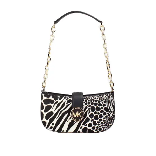 [BG 4365141] Carmen Small Black Haircalf Pouchette Shoulder Crossbody Bag